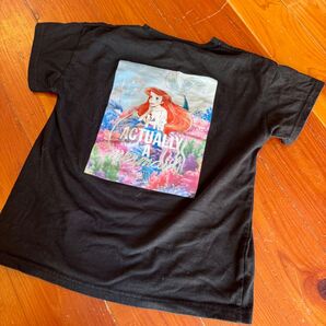 バックプリント アリエル ディズニープリンセス 半袖 Tシャツ ブラック 140
