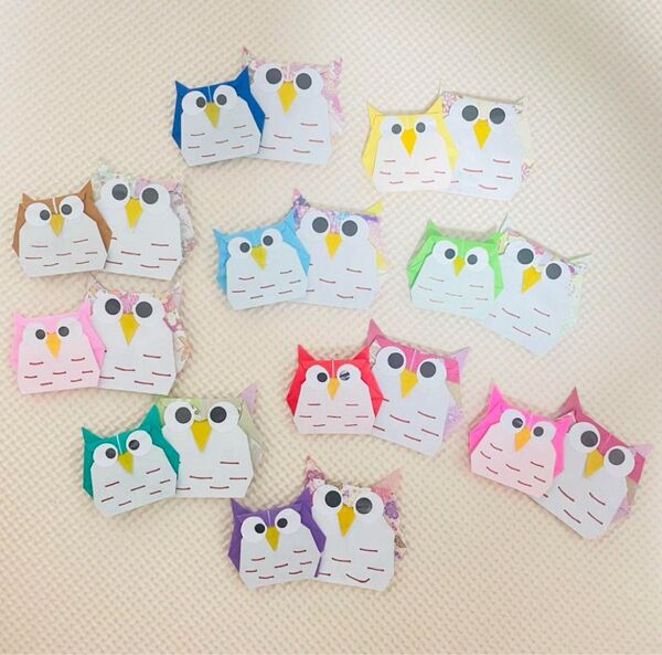 折り紙 敬老の日 フクロウ親子 10個セット ハンドメイド
