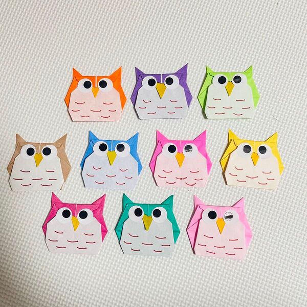 折り紙 敬老の日 フクロウ 10個セット ハンドメイド