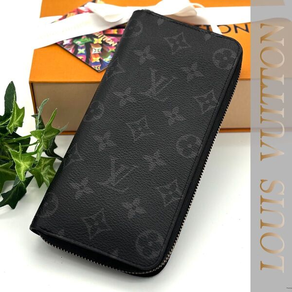 ルイヴィトン ジッピーウォレット ヴェルティカル モノグラム エクリプス 長財布 LOUIS VUITTON ブラック