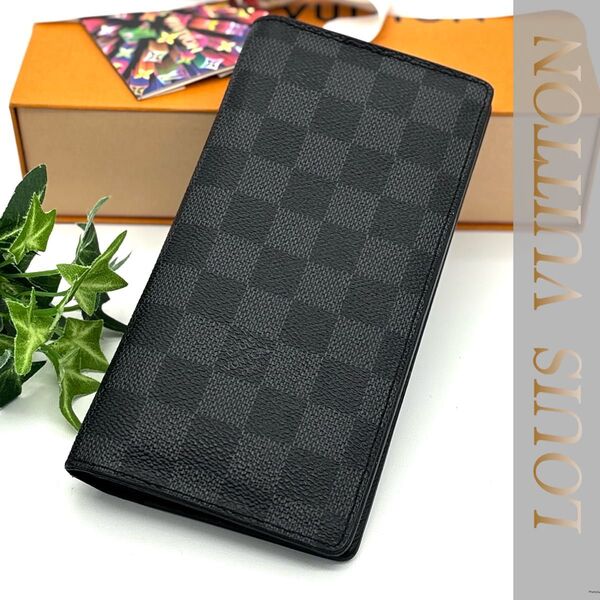 ルイヴィトン ポルトフォイユ ブラザ ダミエグラフィット 二つ折り 長財布 LOUIS VUITTON ブラック メンズ