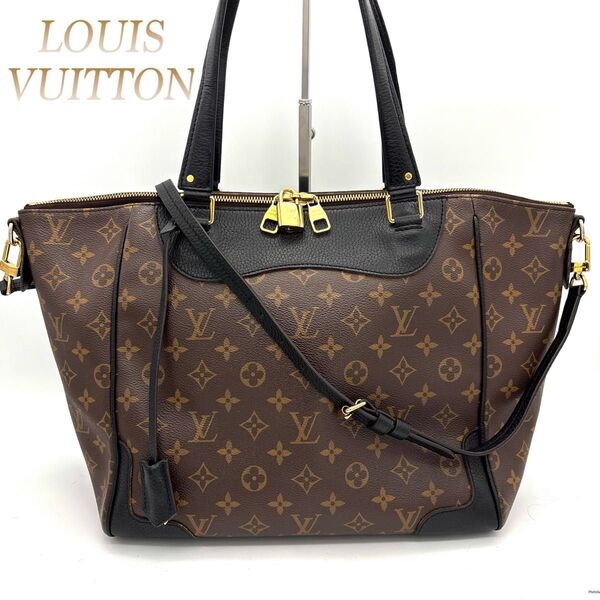 ルイヴィトン Louis Vuitton エストレーラMM モノグラム マカサー ハンドバッグ ショルダーバッグ ブラウン