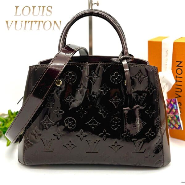 ルイヴィトン モンテーニュMM ヴェルニ モノグラム ハンドバッグ ショルダーバッグ 2WAY Louis Vuitton