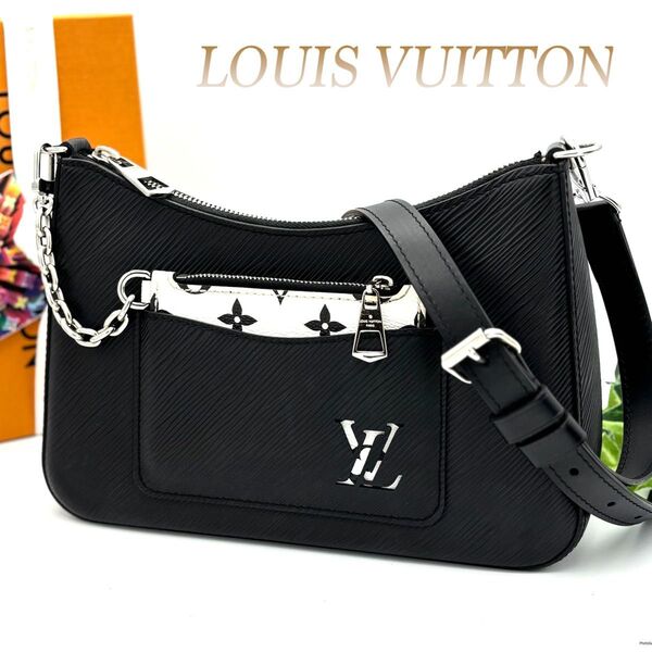 ルイヴィトン エピ マレル ショルダーバッグ 黒 ブラック チェーンポーチ Louis Vuitton レディース