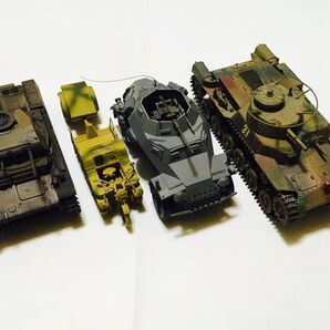 【完成品・製作途中品4点セット】タミヤ 1/35 Ⅱ号戦車・ケッテンクラート・Sd.kfz222・九七式中戦車チハ