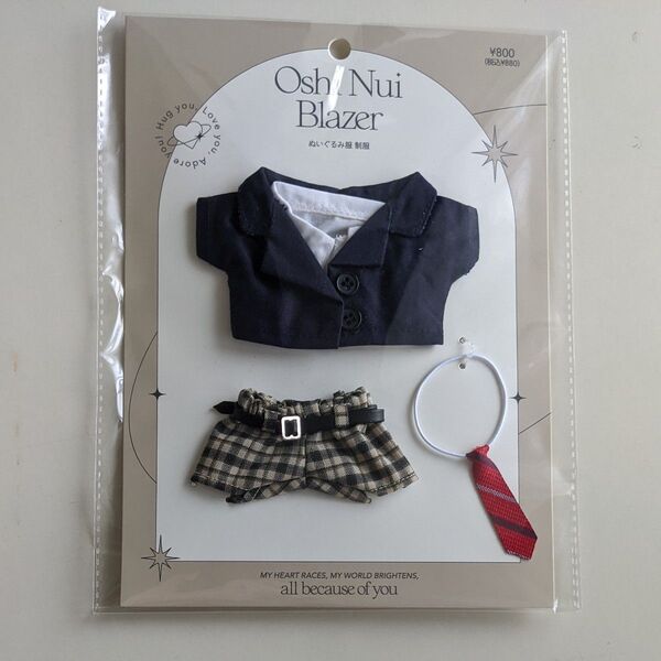 3COINS 推しぬい 制服 ブレザー ぬい服 ジャケット/白シャツ/チェックパンツ/ネクタイ スリコ ぬいぐるみ用制服 ぬい活