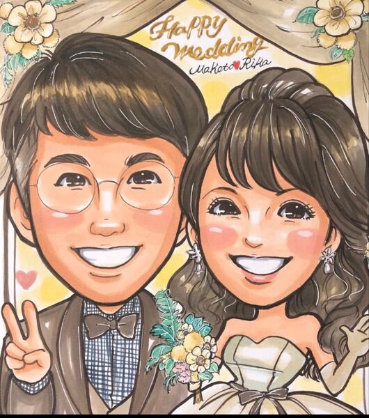 結婚記念日や誕生日プレゼントに★似顔絵オーダー