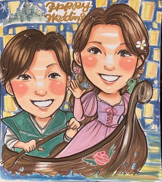 コスプレOK!還暦や米寿古希など可愛い似顔絵オーダー承ります!手描きイラスト