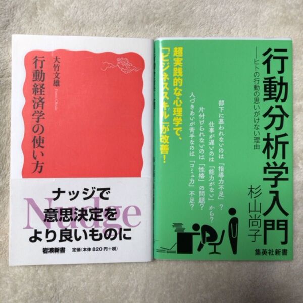 行動分析学入門 ヒトの行動の思いがけない理由 (集英社新書) 杉山尚子 行動経済学の使い方 (岩波新書 新赤版) 大竹文雄