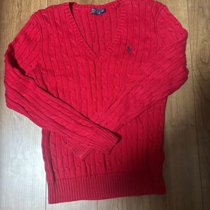 POLO RALPH LAUREN ケーブルニット レッド