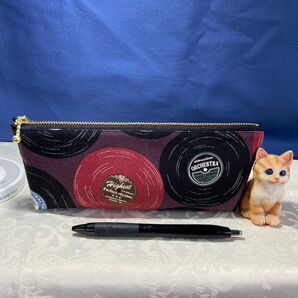 16番 ハンドメイド F20 レコードペンケースポーチ
