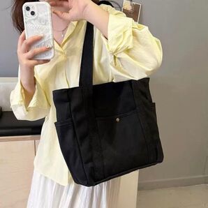 トートバッグ キャンバス A4収納可 ショルダーバッグ ブラック系