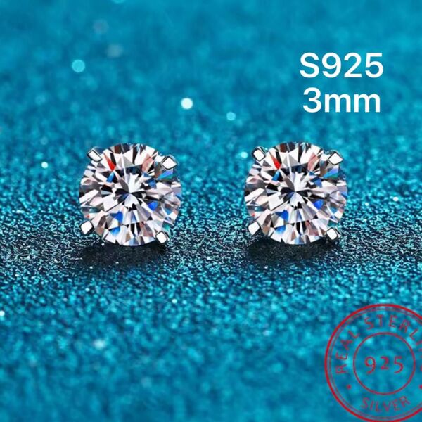 高級 CZ ダイヤモンド 一粒ダイヤ ピアス S925 刻印 シンプル 小ぶり 小粒 3mm 高見え ジュエリー ブランド 上品