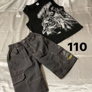 男の子 ノースリーブTシャツ&カーゴパンツ セットアップ 110cm