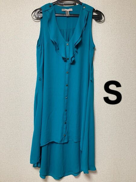 FOREVER21 ノースリーブワンピース フリル グリーン Sサイズ