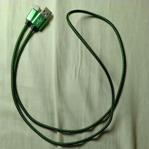 USBケーブル 緑 Type Cオス Aオス 100cm 1m 充電