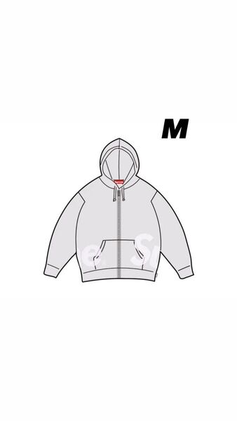 Supreme Big Logo Zip Up Hooded Sweatshirt "White" M