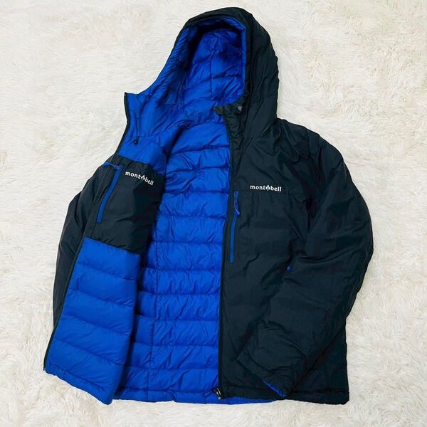 モンベル コロラドパーカ Men's M ブルー×ブラック リバーシブル スタッフバッグなし 1101492 完売品
