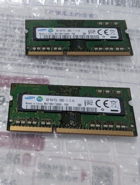 SAMSUNG PC3L-12800S(DDR3-1600) 4GB x 2 中古品