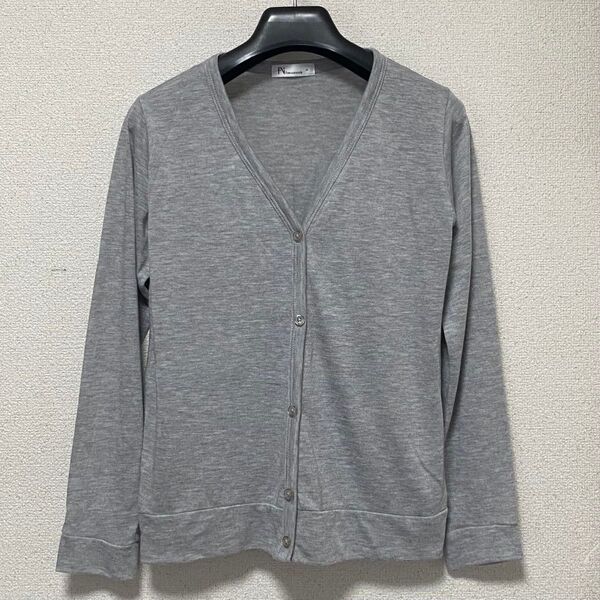 【freenature】薄手カーディガン 杢グレー Mサイズ なめらかレーヨン
