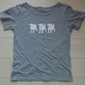 子ヤギプリントTシャツ グレー
