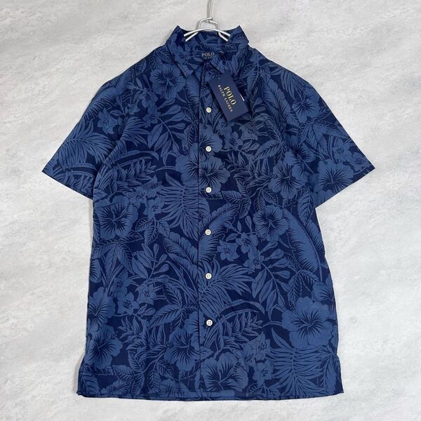 ラルフローレン 現行タグ 半袖シャツ コットン アロハシャツ ハイビスカス柄 Sサイズ POLO RALPH LAUREN