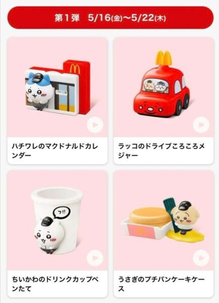 ちいかわ ハッピーセット 第1弾 4種セット