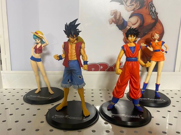 ドラゴンボールZ ワンピース DX組立式フィギュア 悟空 ルフィ ブルマ ナミ 全4種