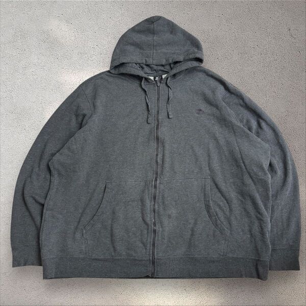 ①STARTER ジップアップパーカー 裏起毛 ビッグサイズ 3XL 大きいサイズ チャコールグレー フーディー ゆるだぼ
