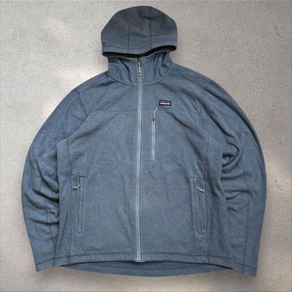 Patagonia パタゴニア フリースパーカー レディースM ブルーグレー フルジップ フード付き