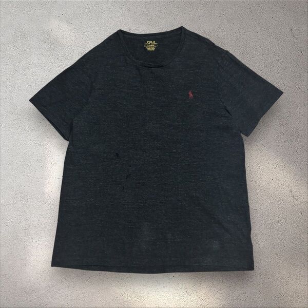 【POLO RALPH LAUREN】ワンポイント刺繍 ロゴ Tシャツ チャコールグレー Lサイズ