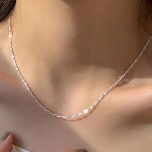 【 再販 】 シルバー 925 ツイストチェーン ネックレス 約40cm