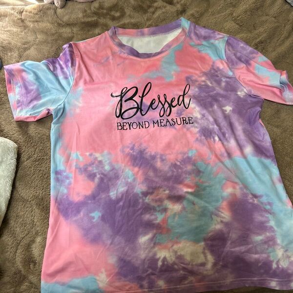 タイダイ柄 Blessed Beyond Measure Tシャツ ピンク