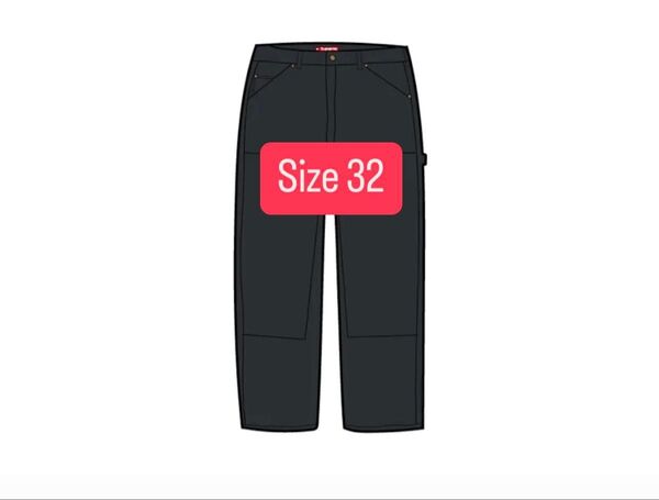 Supreme Worn Double Knee Painter Pant "Black"