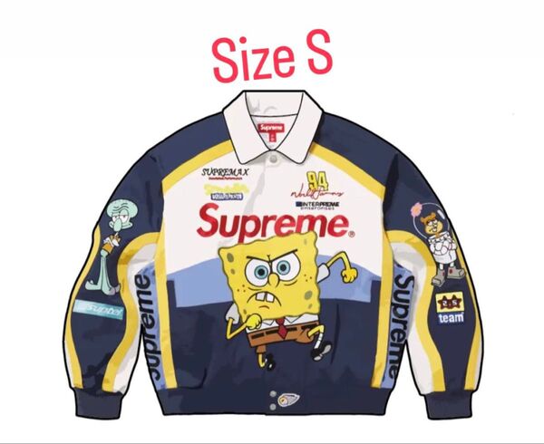 Supreme x SpongeBob SquarePants Jeff Hamilton Racing Jacket White