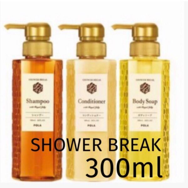 【新品】New シャワーブレイク 専用ボトル300ml 3本 シャンプー・コンディショナー・ボディソープ 中身入