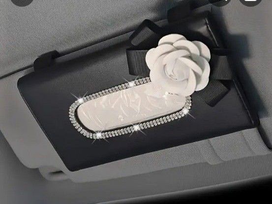 車のサンバイザーに付ける ティッシュケース カメリア パール アクセサリー