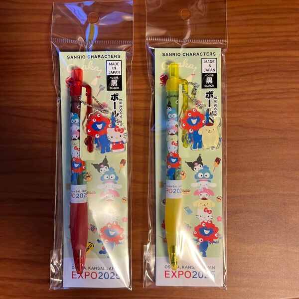 新品、未使用★EXPO2025 サンリオキャラクター、ボールペン、「キティ」「ポムポムプリン」2本セット!!万博、ミャクミャク