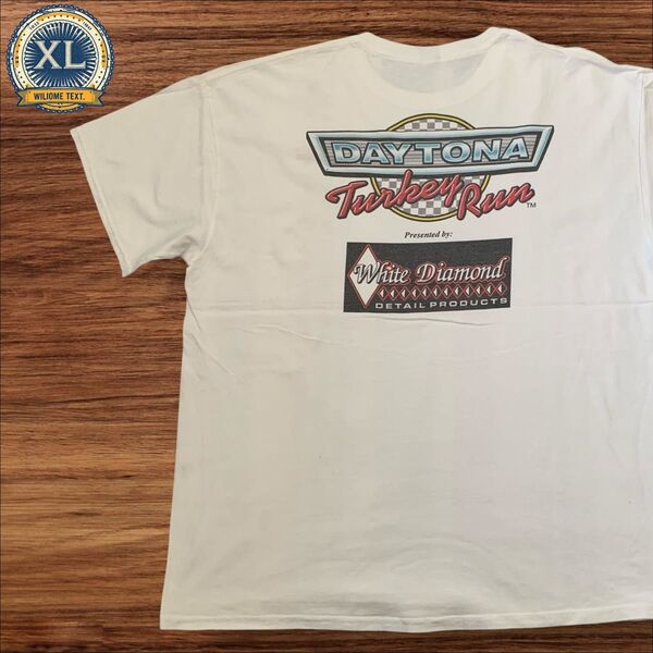 【US古着】デイトナ ホワイト XL 白T Tシャツ 半袖 バックプリント メンズ レディース