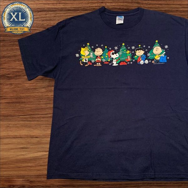 【US古着】ピーナッツ オフィシャル 00' ネイビー XL スヌーピー Tシャツ 半袖 プリント メンズ レディース
