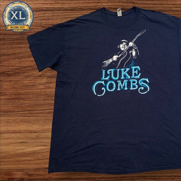 【US古着】LUKE COMBS ネイビー XL ツアーT Tシャツ 半袖 バックプリント メンズ レディース