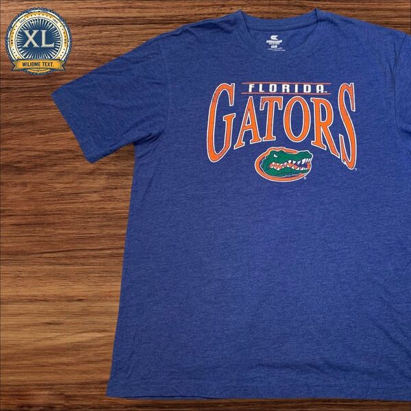 【US古着】GATORS ブルー XL アニマル ワニ Tシャツ 半袖 プリント メンズ レディース