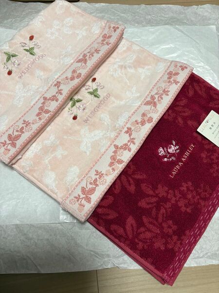 26日まで出品 ウェッジウッド ローラアシュレイ フェイスタオルセット