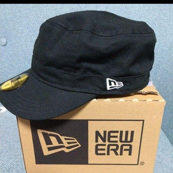 美品 公式購入 正規品 ニューエラ ダックキャンバス ワークキャップ 黒 ブラック 8(63.5) ブラック×ホワイト