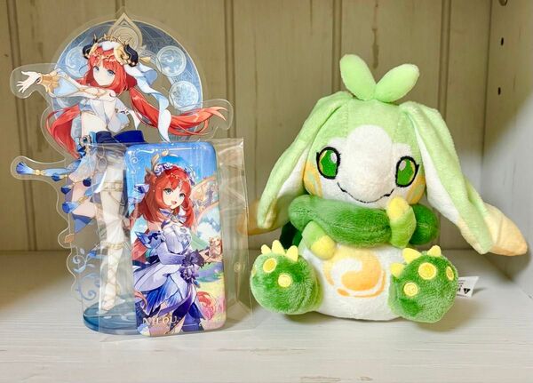 原神 ニィロウ 缶バッジ アクリルスタンド ユムカ竜 ぬいぐるみ 3点セット キーホルダー