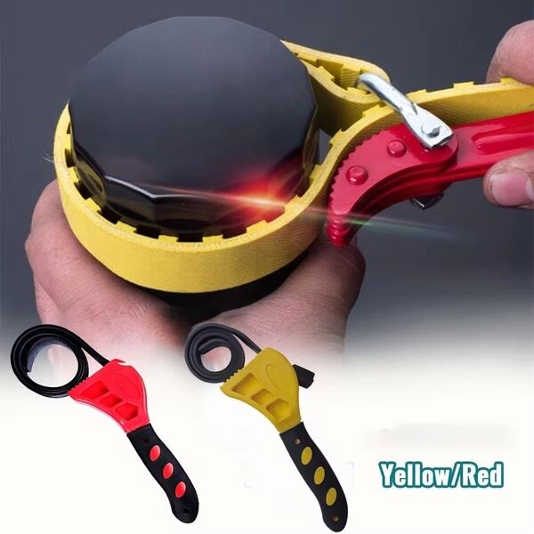 オイルフィルターレンチ レッド ラバーベルトレンチ オイル交換 エレメント 工具