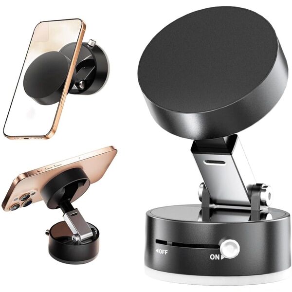 真空吸盤 スマホホルダー マグネット 吸着 磁石 協力 スマホスタンド Magsafe 車載 iPhone Android対応