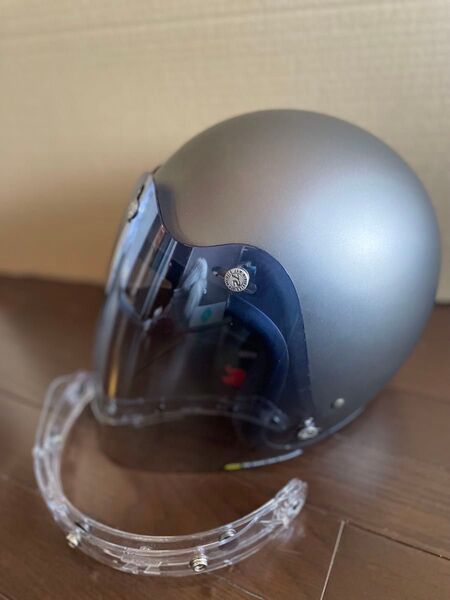 バイク用ジェットヘルメット フラットガンメタリック Mサイズ(57~58cm) 全排気量対応 インナー脱着可能 アジアンフィット