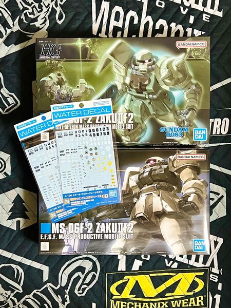 値引き不可 HGUC ザクⅡF2 2個セット ガンダムデカール2枚付き ザクF2 ガンプラ ジオン仕様 連邦仕様