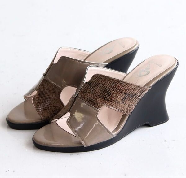 オープントゥウェッジソールサンダル SIZE:L(24.0-24.5cm)COLOR:OAK(オーク)
